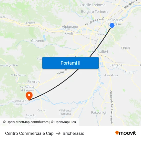 Centro Commerciale Cap to Bricherasio map