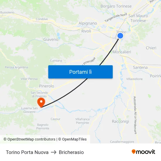 Torino Porta Nuova to Bricherasio map