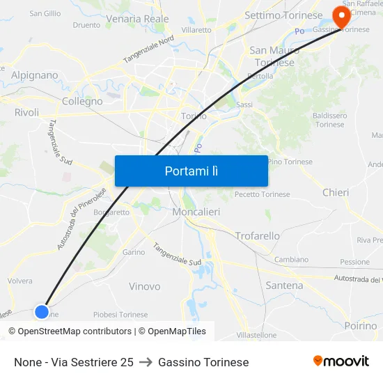 None - Via Sestriere  25 to Gassino Torinese map