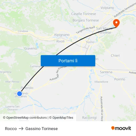 Rocco to Gassino Torinese map