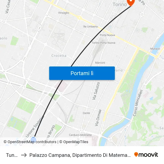 Tunisi to Palazzo Campana, Dipartimento Di Matematica map