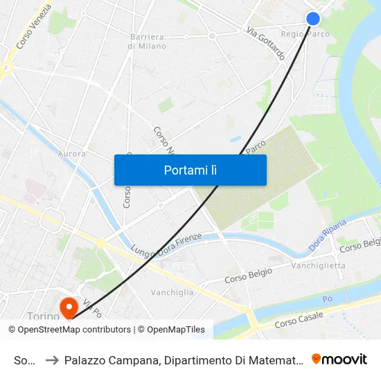 Sofia to Palazzo Campana, Dipartimento Di Matematica map
