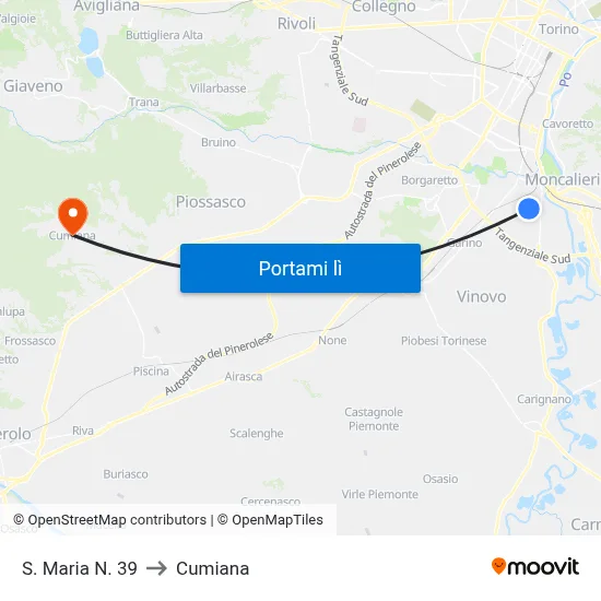 S. Maria N. 39 to Cumiana map
