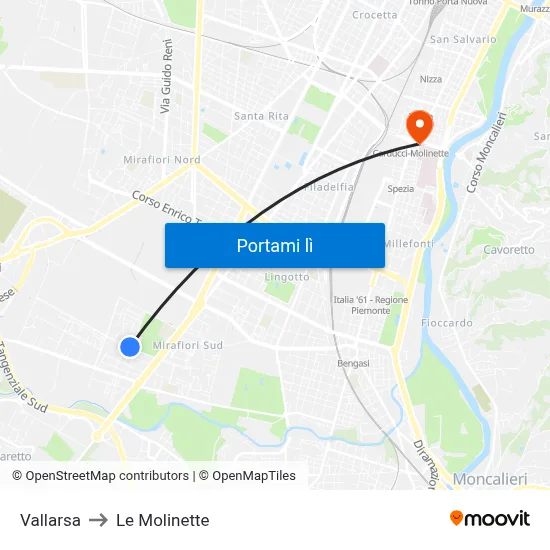 Vallarsa to Le Molinette map