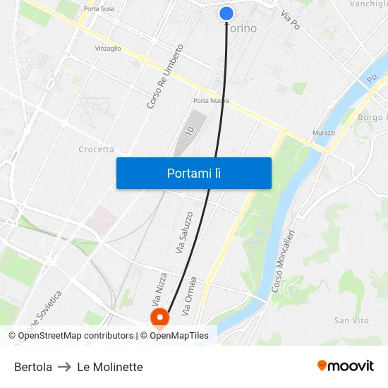 Bertola to Le Molinette map