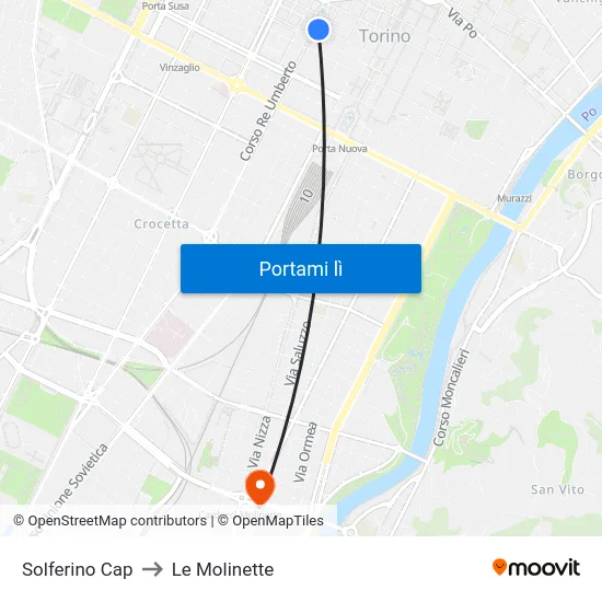 Solferino Cap to Le Molinette map