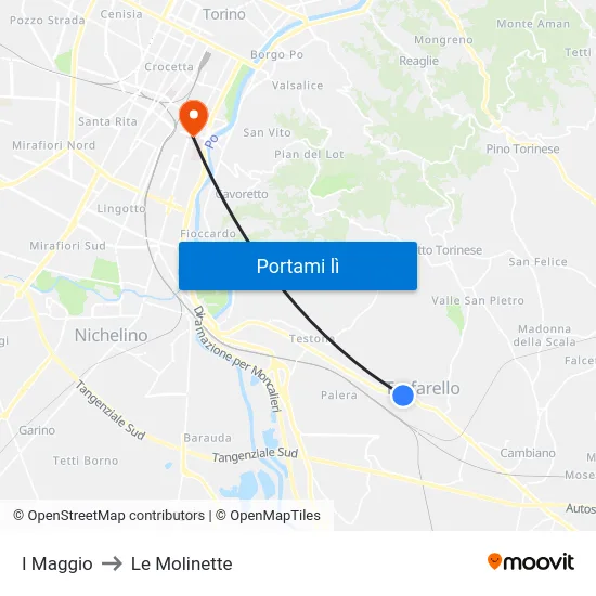 I Maggio to Le Molinette map