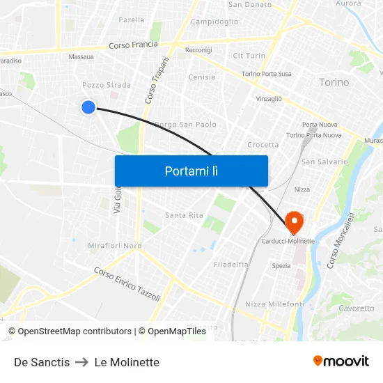 De Sanctis to Le Molinette map