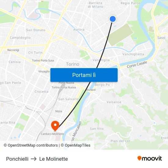 Ponchielli to Le Molinette map