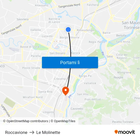 Roccavione to Le Molinette map