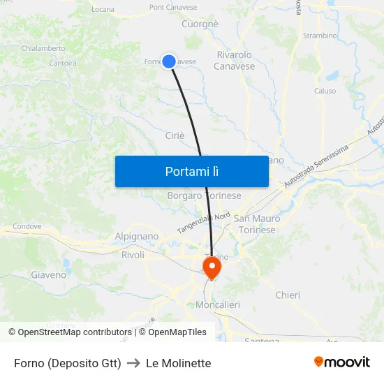 Forno (Deposito Gtt) to Le Molinette map