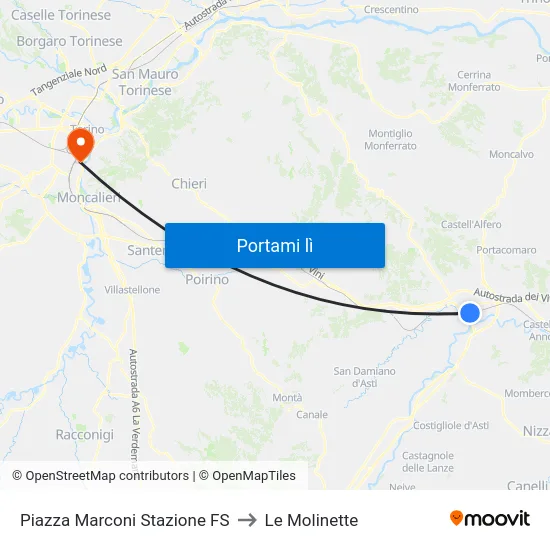 Piazza Marconi Stazione FS to Le Molinette map