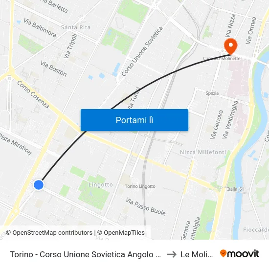Torino - Corso Unione Sovietica Angolo Corso Traiano to Le Molinette map