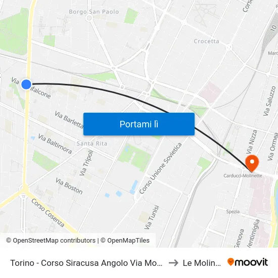 Torino - Corso Siracusa Angolo Via Monfalcone to Le Molinette map