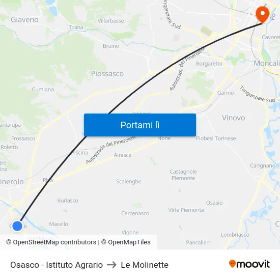 Osasco - Istituto Agrario to Le Molinette map