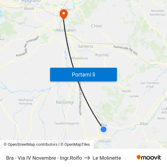 Bra - Via IV Novembre - Ingr.Rolfo to Le Molinette map