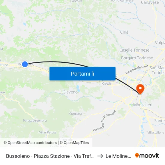 Bussoleno - Piazza Stazione - Via Traforo to Le Molinette map