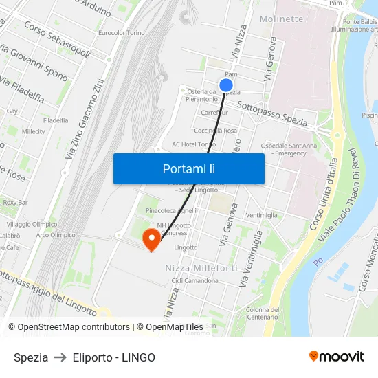 Spezia to Eliporto - LINGO map