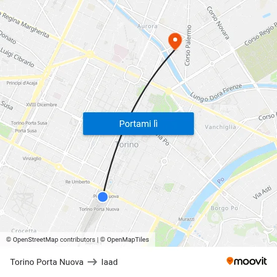 Torino Porta Nuova to Iaad map