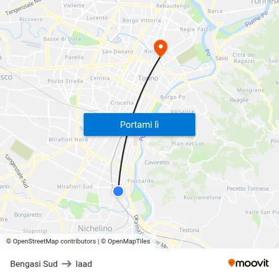 Bengasi Sud to Iaad map