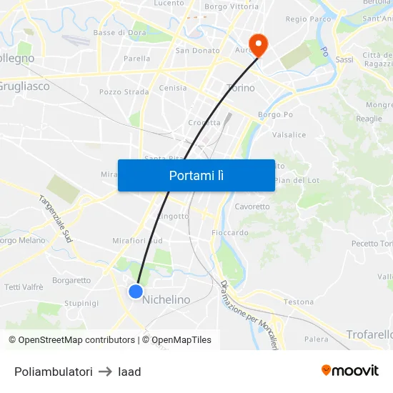 Poliambulatori to Iaad map