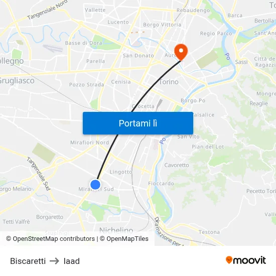 Biscaretti to Iaad map