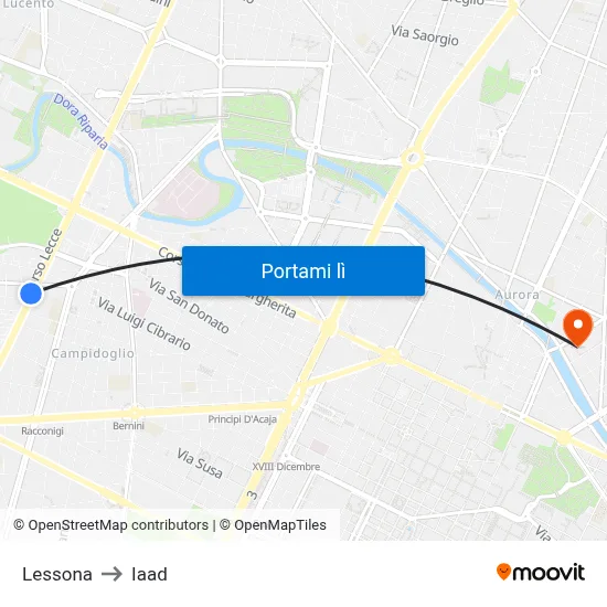 Lessona to Iaad map