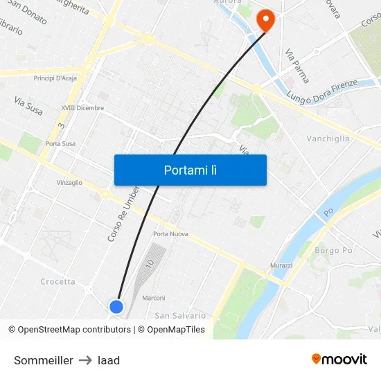 Sommeiller to Iaad map