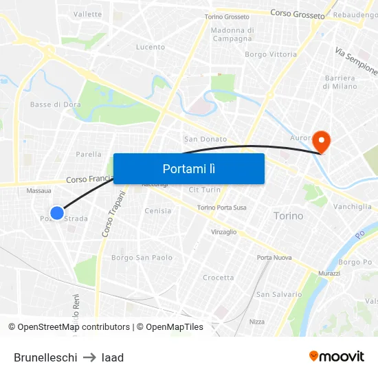 Brunelleschi to Iaad map