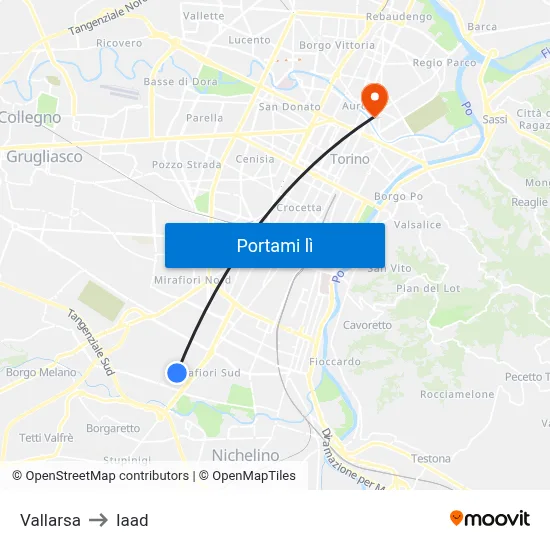 Vallarsa to Iaad map