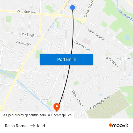 Reiss Romoli to Iaad map