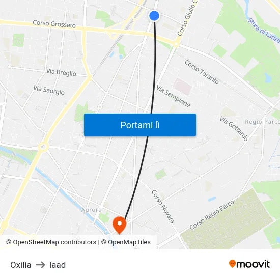 Oxilia to Iaad map