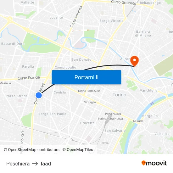 Peschiera to Iaad map