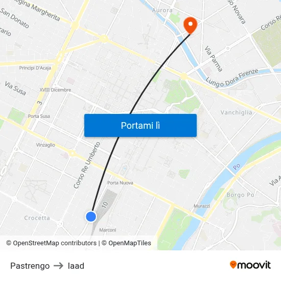 Pastrengo to Iaad map