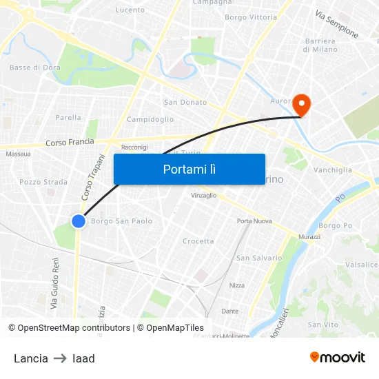 Lancia to Iaad map