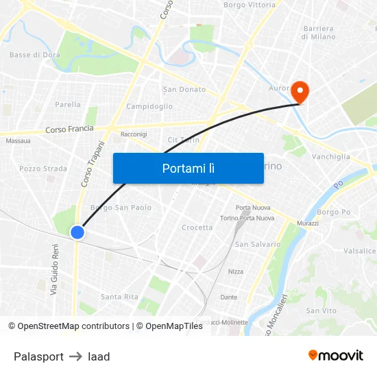 Palasport to Iaad map