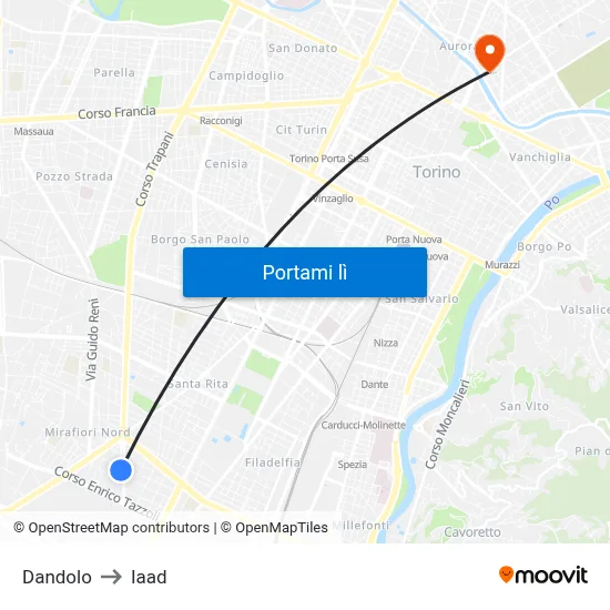 Dandolo to Iaad map