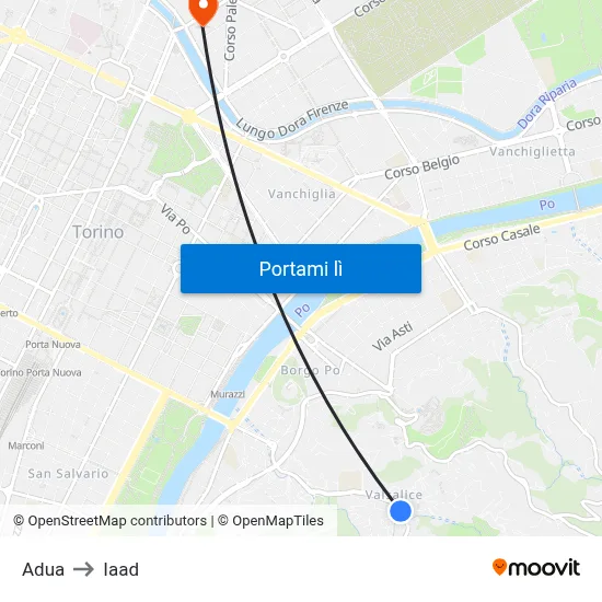 Adua to Iaad map