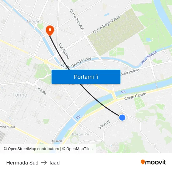 Hermada Sud to Iaad map