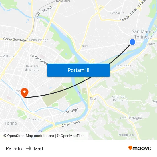 Palestro to Iaad map