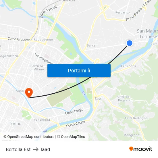 Bertolla Est to Iaad map