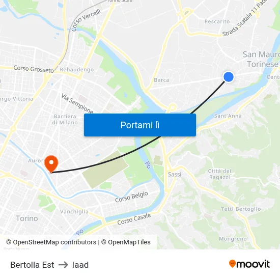 Bertolla Est to Iaad map