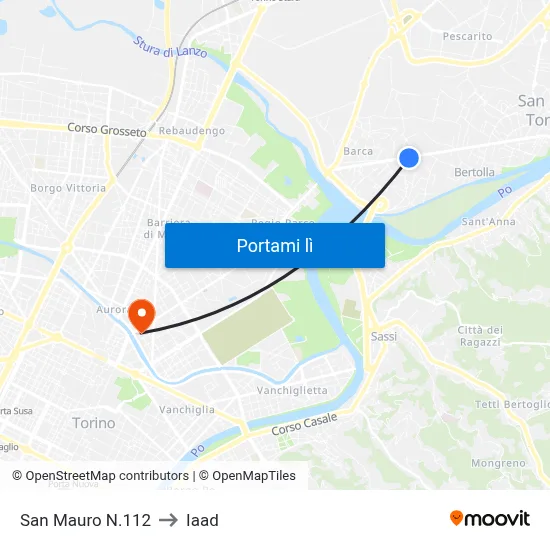 San Mauro N.112 to Iaad map