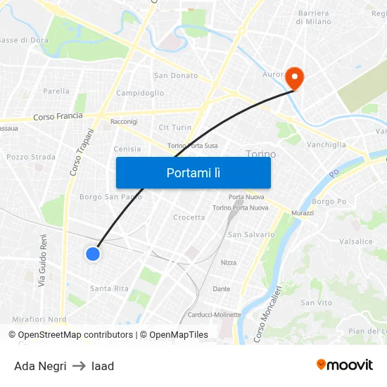 Ada Negri to Iaad map