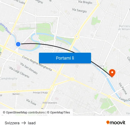 Svizzera to Iaad map