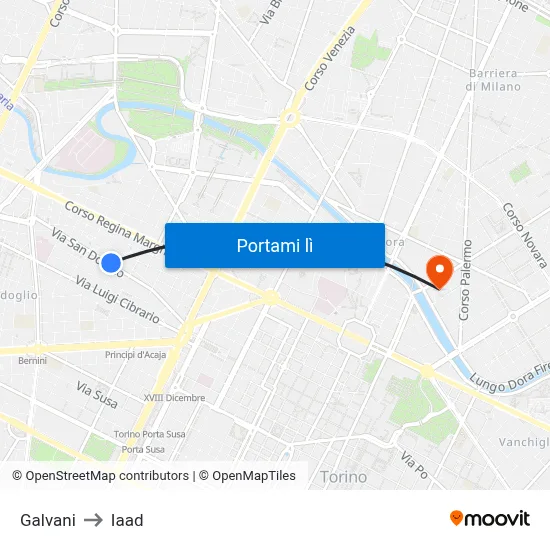 Galvani to Iaad map
