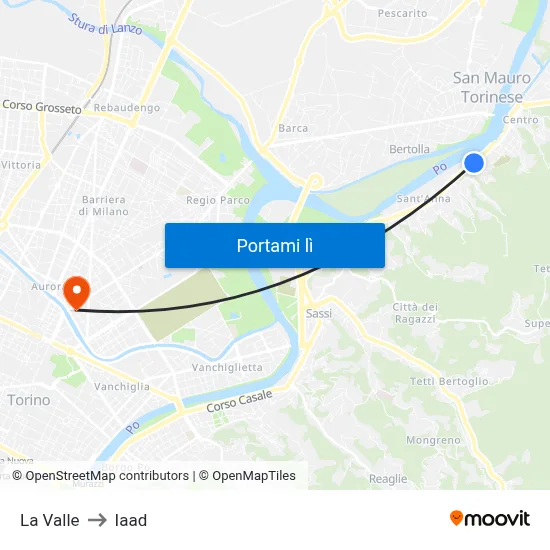 La Valle to Iaad map