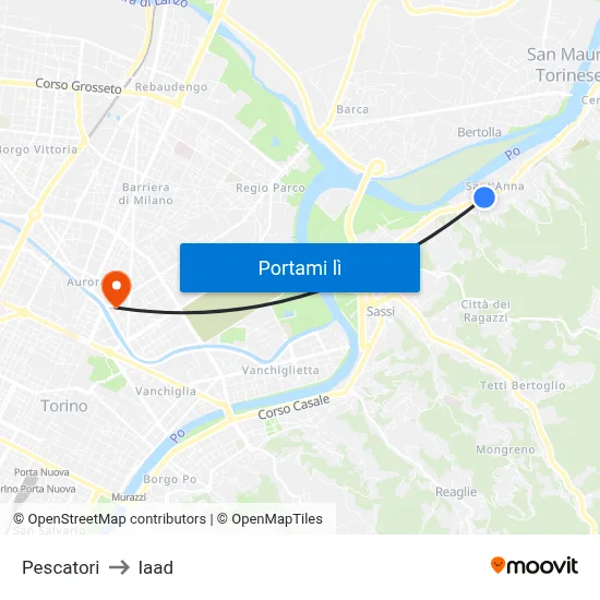 Pescatori to Iaad map