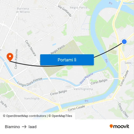 Biamino to Iaad map