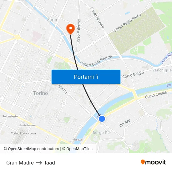 Gran Madre to Iaad map